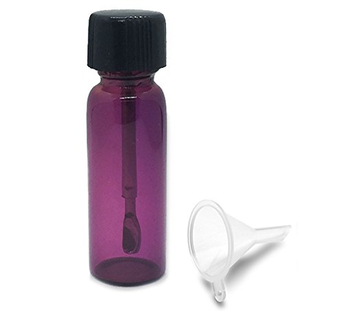 Small Glass Bottle with Snuff Spoon Strong Vial Pocket W Mini Funnel - Sniffer Bullet Glass Vial (Magenta)