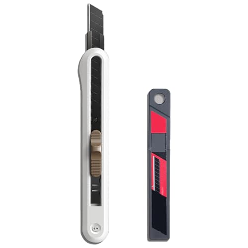 Navaja Multiusos Retráctil, Cortador de Cajas Seguro for Envolver Regalos Navideños, Diseño Duradero y Bonito: Perfecto for El Hogar, La Oficina y Las Manualidades(White)