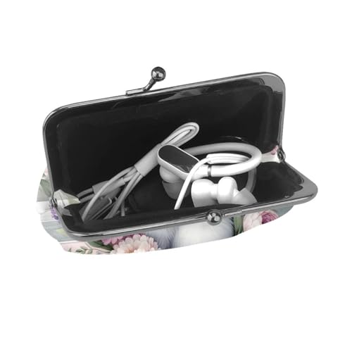 Pu Leather Buckle Coin Purse Easter-Rabbits-Floral Girls Kiss-Lock Change Purse Wallets4