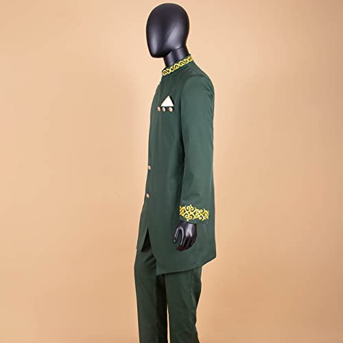 African Suits for Men Slim Fit Embroidery Blazer and Pants Set Business Dress Suit Party Wedding Evening4