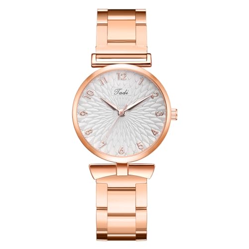 Luxury Womens Watch with Bracelet Gifts Set Rose Gold for Lady Female Elegant Wrist Watches Ladies Stylish Bracelet Watches