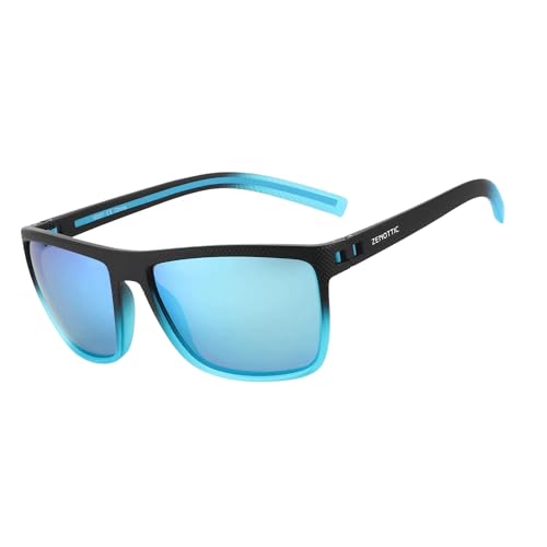 �Ό��T���O���X �����Y �y�� TR90 �t���[�� UV400 �ی� �X�N�G�A �T���O���X 017 Blue Lens/ZENOTTIC