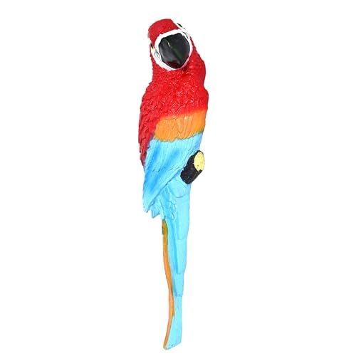 Image of Cortina Resin Bird Figurine Statue Flower Pot for Home Decor | Flower Pot for Dining Table -Nordic Modern Boho Style Decorative Resin Pot | Aesthetic Flower Pot for Office - 34X10 CM - Red - 1PC
