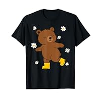 Cute Grizzly Bear in Rain Boots T-Shirt