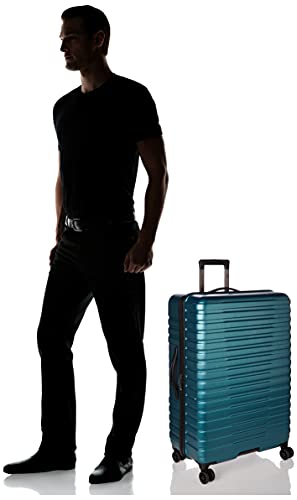 U.S. Traveler Boren Polycarbonate Hardside Rugged Travel Suitcase Luggage with 8 Spinner Wheels, Aluminum Handle, Teal, Checked-Large 30-Inch - Image 5