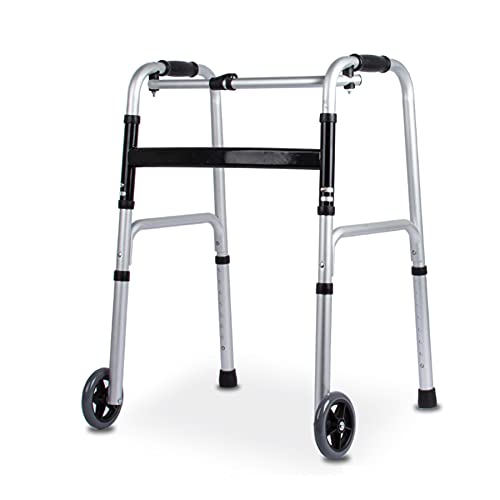 WILLQ Leggero deambulatore Lightweight Folding Rollator per Anziani o disabili Deambulatore da Esterno Girello Regolabile in Altezza Adatto a Mobilità ridotta per paralisi disabilità