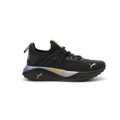 Image of PUMA Kids Girls Pacer 23 Rainbow Road Lace Up Sneakers Shoes Casual - Black