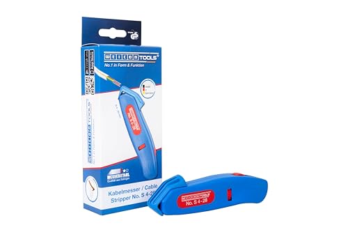 WEICON TOOLS Kabelmesser No. S 4-28, Abisolierwerkzeug für Kabel von 4-28 mm, versenkbare Hakenklinge, Made in Germany