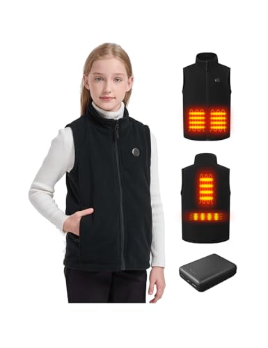 Kids Heated Fleece Vest with Battery, Electric Heating Vest for Boys and Girls.