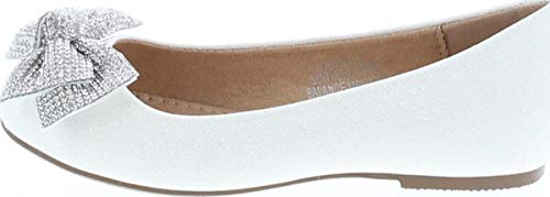 Gigi-1X Shimmer Bow Casual Slip On Prom Party Dress Ballet Flat Shoes2