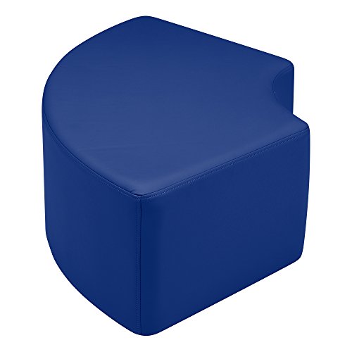 Image of Sprogs 12 inch H Structured Quarter Round Stool -Flexible Modular Collaborative Soft Seating for Office, Home, Lounge and School Classrooms with Durable Frame & Set of 2 inch Casters Add-on -Blue