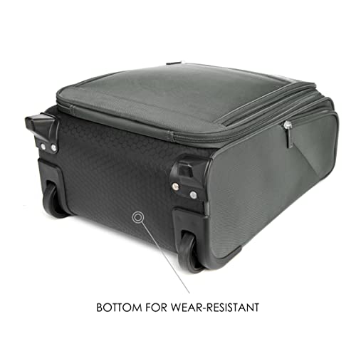 Image of Verage Underseat Carry On Luggage with Spinner Wheels, Grey, 16-Inch Rolling Underseat, 2 Wheels Luggage
