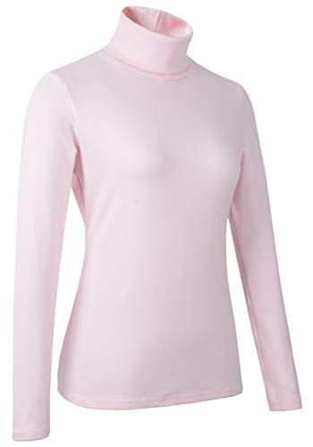 Image of Women's Soft Cotton Turtleneck Top Basic Pullover Sweater