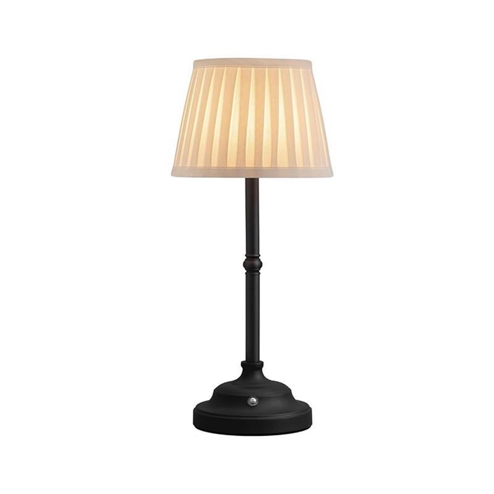 Z4T8M2K6G5 Bedside Lamp Table Lamp Metal Bedside Decorative Fabric Small Coffee Living Room Study Desktop Ornament Black