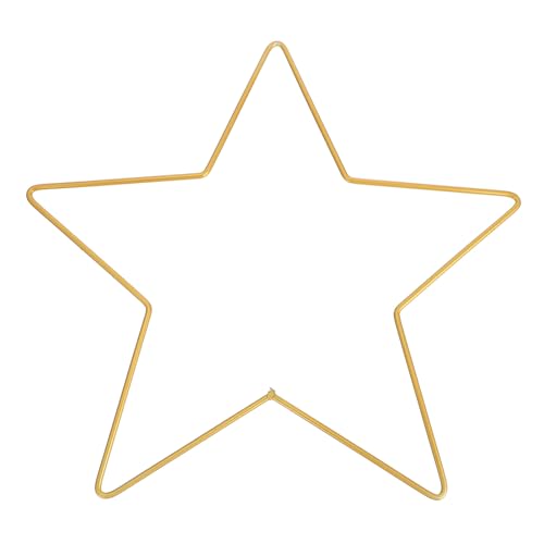 TOYANDONA Sternförmiger Drahtrahmen aus Metall, Goldener Fünfzackiger Stern aus Eisen, Festliche Wanddekoration für Zuhause, Geschäft, Weihnachtsbasteln, 30 cm