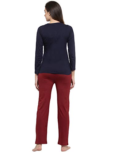 Image of Claura Women Cotton Solid Top & Pyjama Set