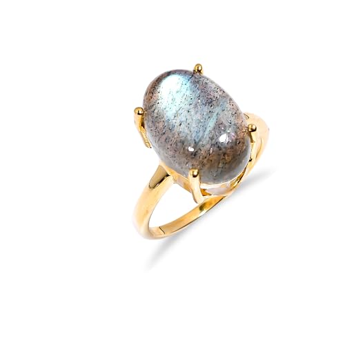 Bague en labradorite ovale et argent pour illuminer vos tenues quotidiennes
