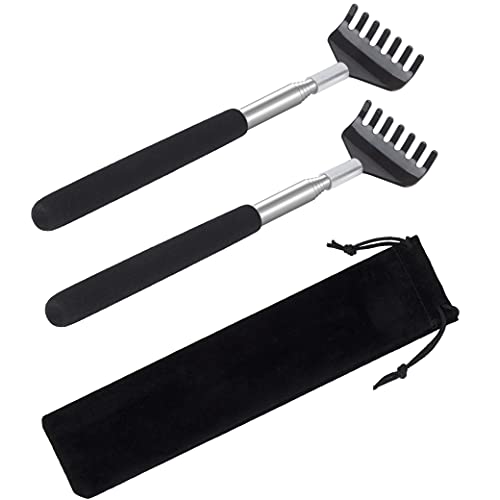 Gratte-dos Télescopique Extensible Rétractable et le Grattoir dos Outil de Massage pour Soulager la Tête et le Dos avec Grip en Caoutchouc 2 Pièces Cover