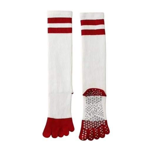 Chaussettes de yoga à cinq orteils pour femme en coton blanc respirant