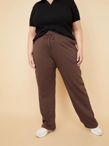 Image of Max Plus Size Women Solid Athleisure Track Pants, Regular Fit