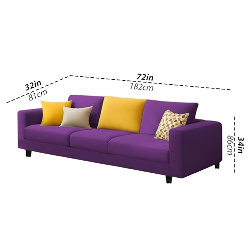 Image of Casaliving Minta 3+2 Seater Sofa Set for Living Room (Purple Colour Fabric) Premium Fabric Sofa