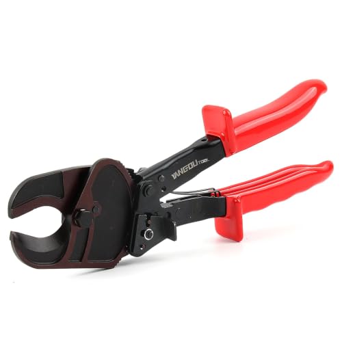 Image of Yangoutool Ratchet Cable Wire Cutter With Return Button - Heavy Duty Aluminum Copper Ratchet Cable Cutter - for Cutting Electrical Wire Up to 240mm Cutter Pliers