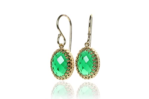 Boucles d'oreilles émeraude vintage de haute joaillerie artisanale et personnalisable