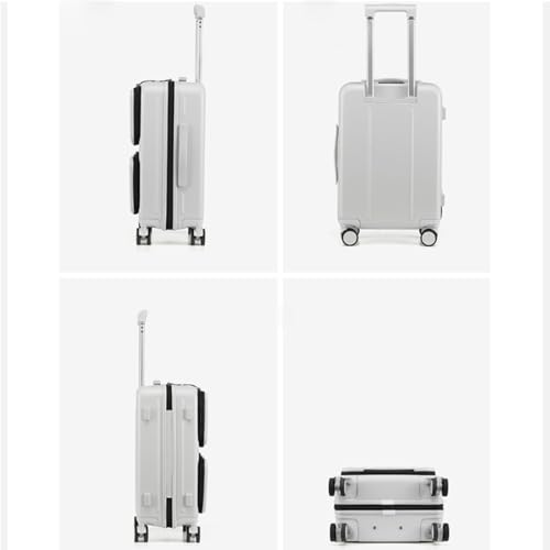 Universal Silent Wheel Suitcase, Thickened Box with Rounded Corners, 3-Layer Composite Structure Suitcase for Business Trips (Smoke White 20 inches)3