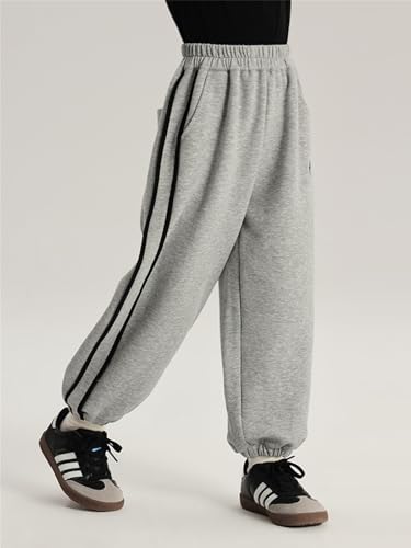 Image of 2026 Premium Girls Jogger Pants with Side Stripes & Elastic Waist & Pockets, Casual Sportswear