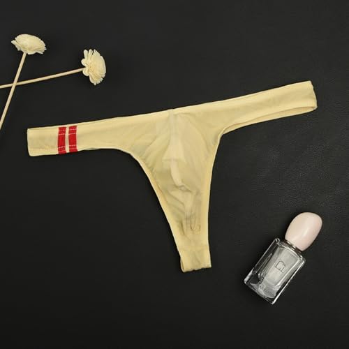Men's Sheer Thong Underwear Sexy Low-Rise Comfortable Soft with U-Pouch Breathable Briefs4