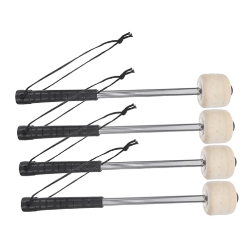 Baquetas Kisangel de acero inoxidable con punta de fieltro, 4 piezas, para bandas de marcha, control de sonido mejorado y comodidad para músicos miniatura 1