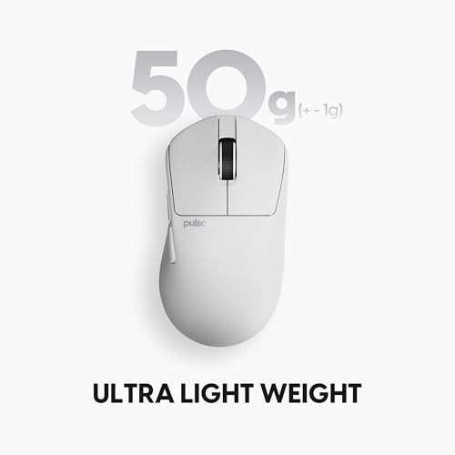 Image of Pulsar Gaming Gears X3 Wireless Gaming Mouse, Ultra Lightweight (1.76 oz /50g), Hybrid Ergonomic, Optical Switch, 32000 DPI, 750 IPS, XS-1 Sensor, 8k Compatible (Mini, White)