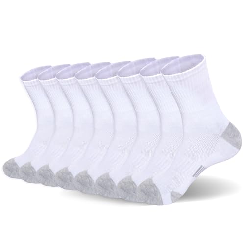 Mens Athletic Socks Cushioned Crew Socks Bulk Breathable Moisture Wicking Sock for Workout Sport Traveling