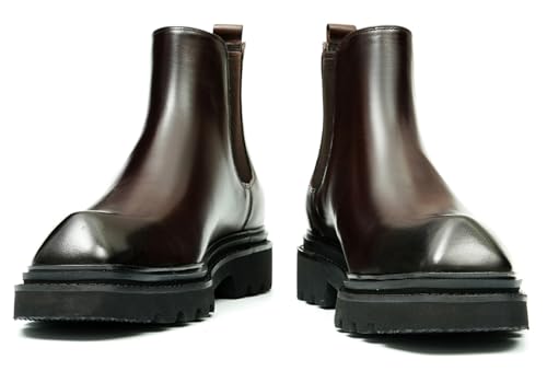 Santimon Mens Chelsea Boots Formal Dress Ankle Boots Fashion Genunie Leather Plain Toe Prom Chukka Boots Tuxedo Wedding Dress Business Causal Lightweight Western Boots for Men4