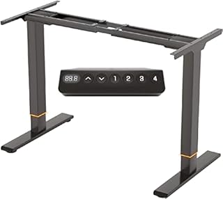 FLEXISPOT Dual MotorsSit Height Electric Adjustable Standing Desk with Memory Smart Pannel EB2 Series (Black Frame Only), Steel