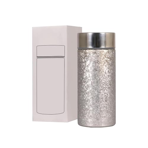 Image of Titanium Water Cup with Lid, Leakproof & Lightweight Portable Bottle, Durable Metal Drink Container for Office Travel Home, Reusable Teacup for Daily Use (Titanium Silver, 350 ml)