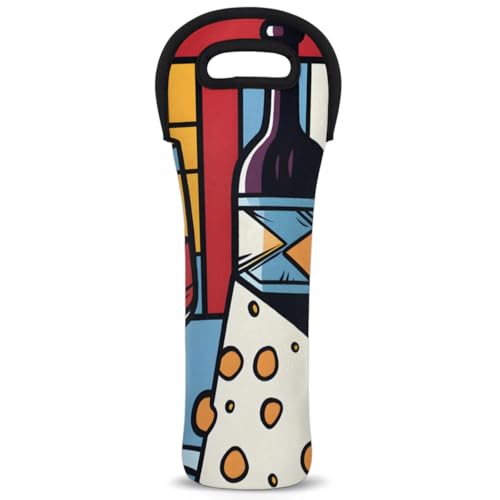 Neoprene Wine Tote Carrier Bag for Wine,Water, Champagne, Beer, Baby Bottles 15.6 x 5.1 Inches, Protective Wine Bag,Red Wine