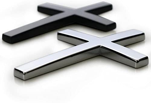 Image of VRT 3D Chrome Emblem Automotive Car, Bike Badges Logo Self Adhesive Sticker (Christian /Jesus, Black)