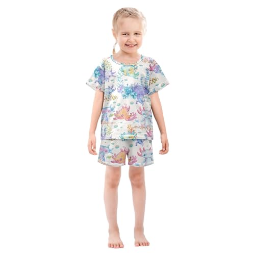 Pajama Sets Short Sleeve Soft Cotton Summer Sleepwear 2 Piece PJS Size 5-14T4