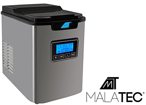 Eiswürfelmaschine mit Eiswürfelschaufel und Eiskorb 12 kg in 24 Std 9 Eiswürfel in 6-13 min 3 Eiswürfelgrößen 2,2 Liter Wassertank Edelstahl 5536 – Bild 7
