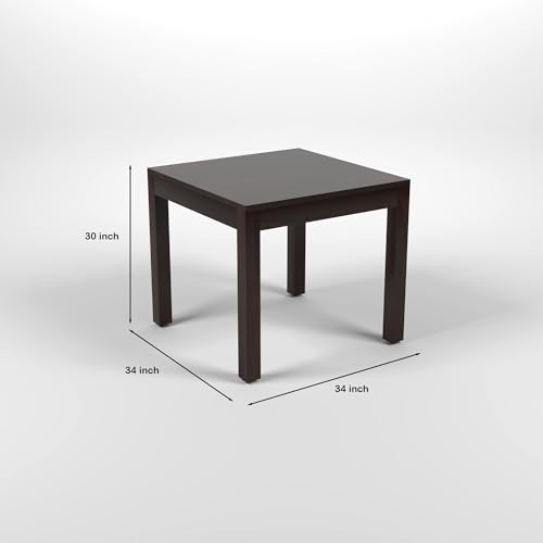 Image of Solid Sheesham Wood 4 Seater Dining Table Set | Four Seater Dinner Table with 3 Cushion Chairs & 1 Bench | Wooden Dinner Table 4 Seater | Dining Room Sets for Home(Walnut Finish)