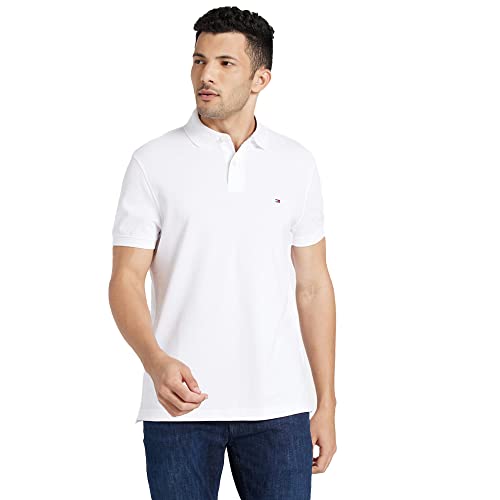 Image of Tommy Hilfiger Solid Regular fit Cotton Polo t-Shirt