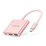LENTION 3-in-1 USB C Hub with 100W Type C Power Delivery, USB 3.0 & 4K HDMI Adapter Compatible 2021-2016 MacBook Pro 13/15/16, New Mac Air/Surface, More, Stable Driver Certified (CB-C14, Rose Gold)