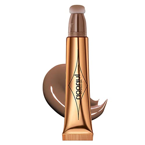 Liquid Contour Beauty Wand, Highlighter Contour Blush With Cushion Applicator, Highlighter Beauty Wand, Shimmer Liquid Face Highlighter, Smooth Creamy Liquid Highlighter Stick (A)