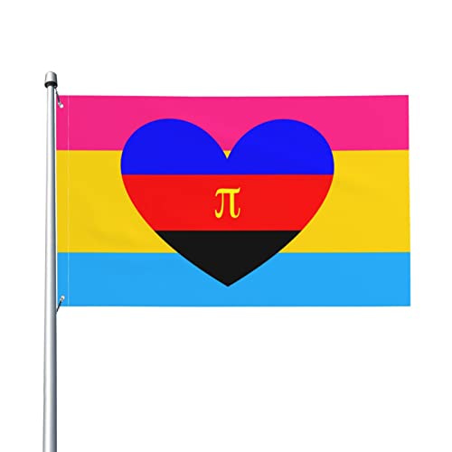 Polyamory Pansexual Pride Flag LGBTQ Flag 3X5 Ft – UV-beständig – Garten Yard Flag Outdoor Flag mit Ösen