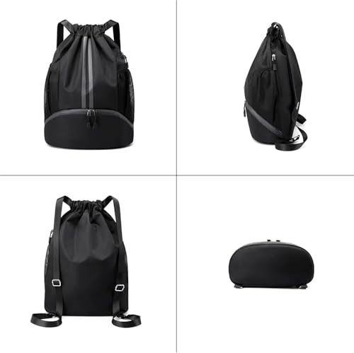 Image of Leosportz Sports Drawstring Bag Backpack for Men Women - Basketball Bag Gym Backpack Dedicated Shoe Compartment | Waterproof Large Space Gym Bag