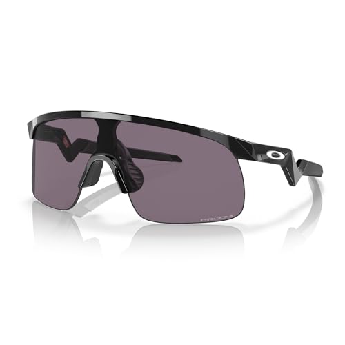 Oakley Resistor OJ9010 901001 23MM Polished Black/Prizm Grey Shield Sunglasses for Boys for Girls