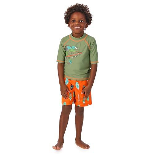 Saint Eve Toddler and Kids 2-Piece Swim Shirt and Trunks Swimsuit - Boys Rash Guard Bathing Suit with UPF 50+ Sun Protection2