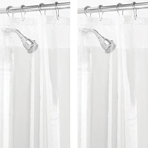 mDesign Kunststoff-Duschvorhang, transparent, 243,8 x 182,9 cm Cover