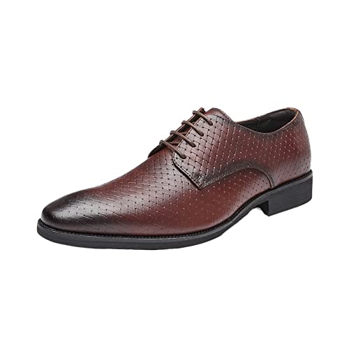 Zapatos Oxford para hombre con suela de goma antideslizante y punta bruñida